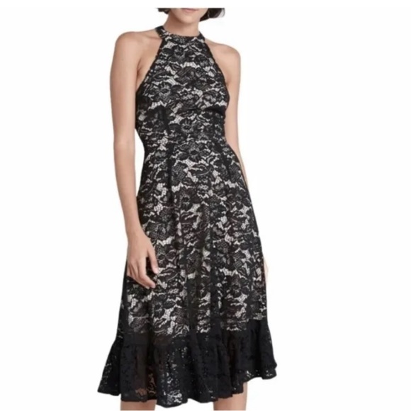 Modcloth Dresses & Skirts - ModCloth A Night Like This Black Lace Halter Formal and Weddings Dress - Size 6